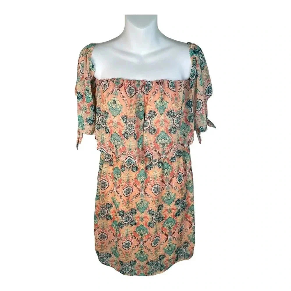 Red Camel Bohemian Print Dress
